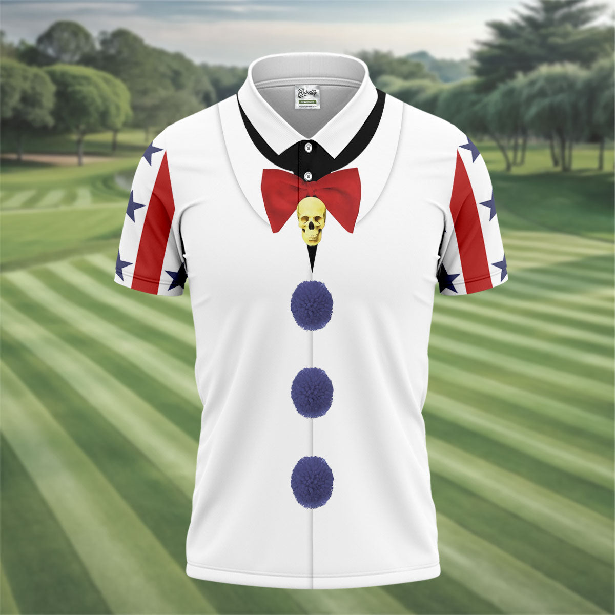 Creepy Clown Horror Cosplay Fun Golf Shirts For Men, Funny Halloween Polo Shirts For Men, Cool Golf Gift