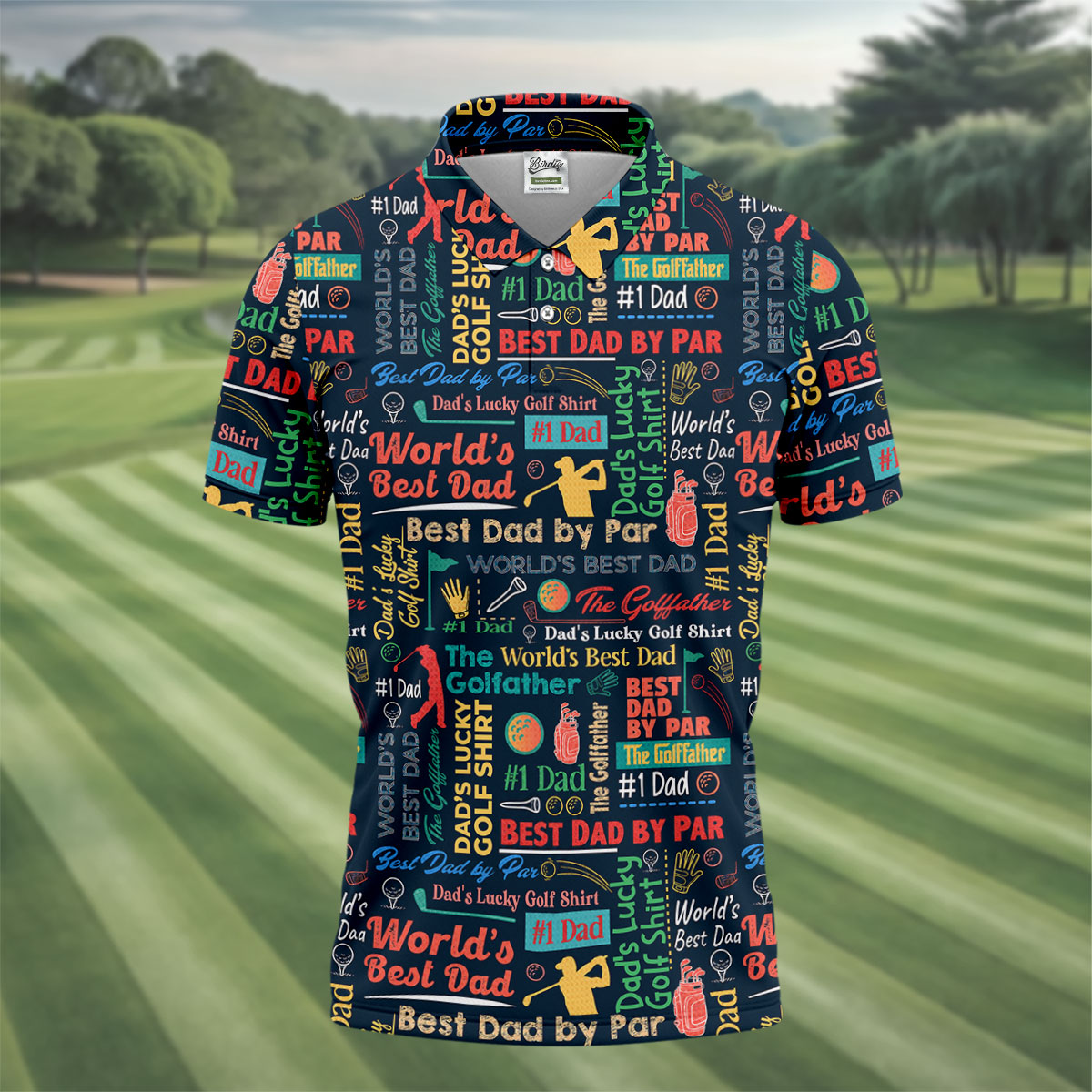 Best Dad By Par World's Best Dad Father's Day Golf Shirt, Golf Gift For Dad, Polo Shirts For Men