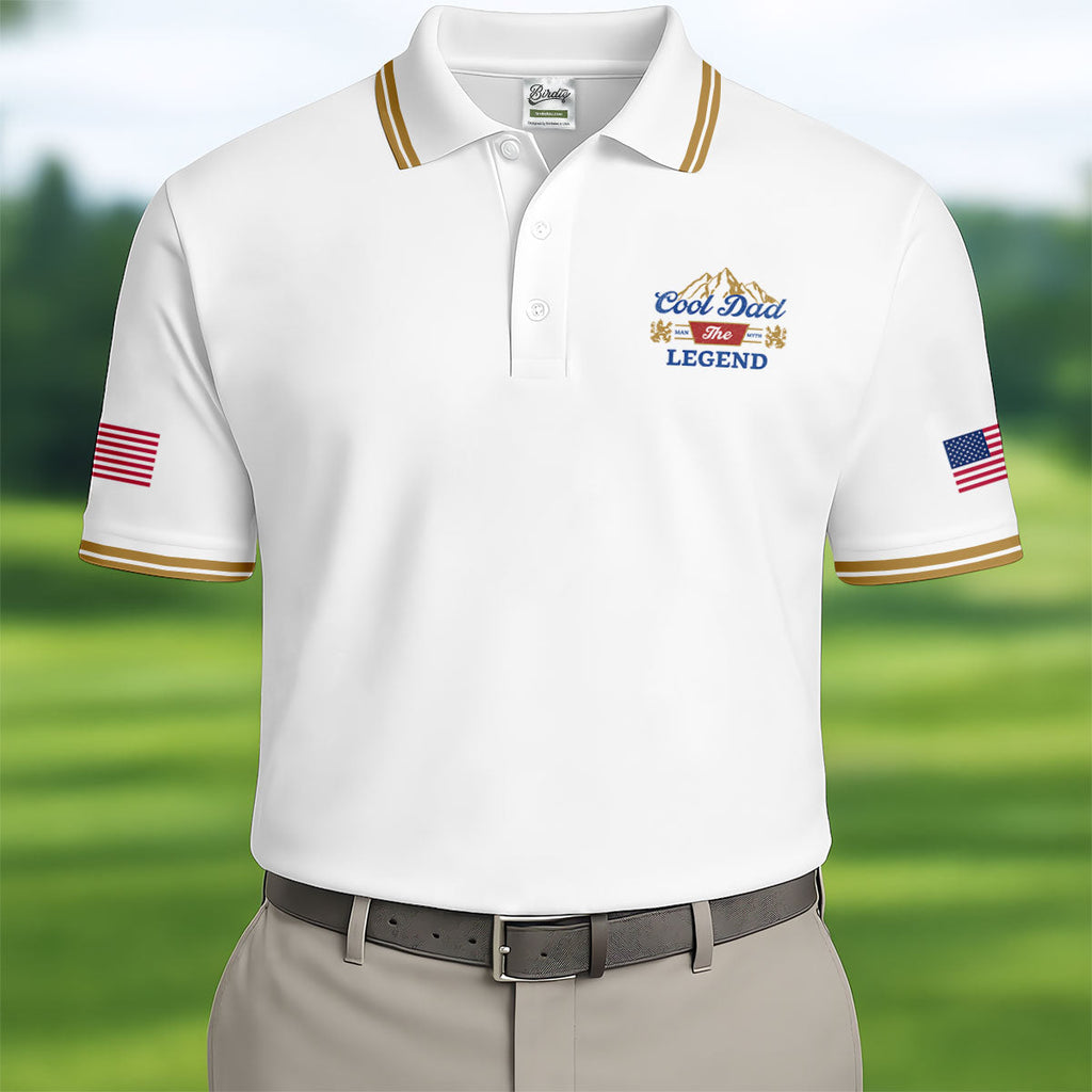 Cool Dad The Men The Myth The Legend Father's Day Golf Shirt, Golf Gift For Dad