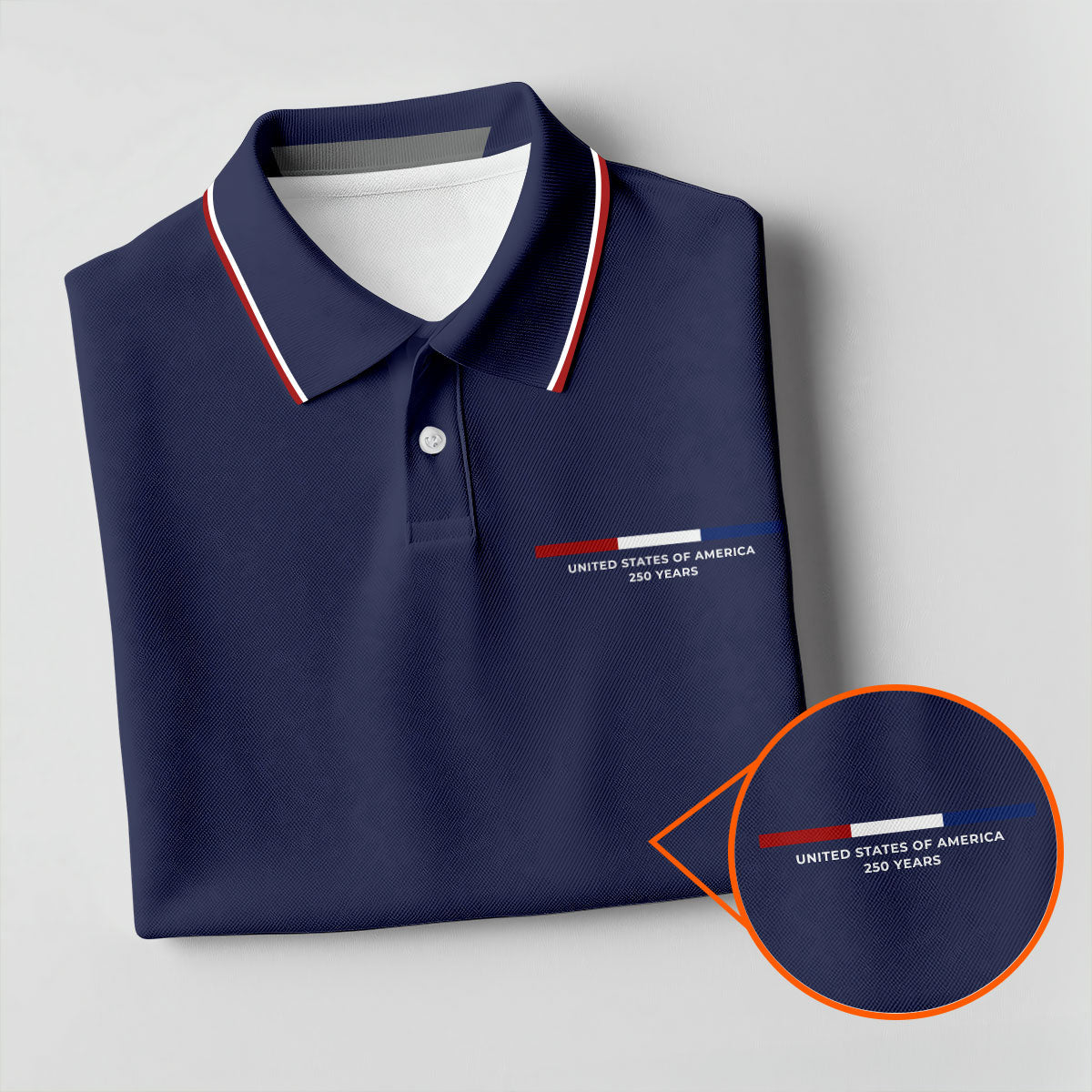 United States Of America 250 Years Navy Golf Shirt, Patriotic Golf Shirt, Golf Shirts For Men