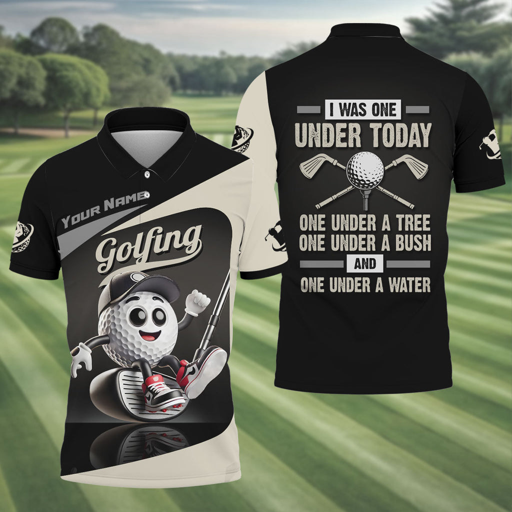 I Was One Under Today Custom Funny Golf Polo ShirtDad Golf Gift