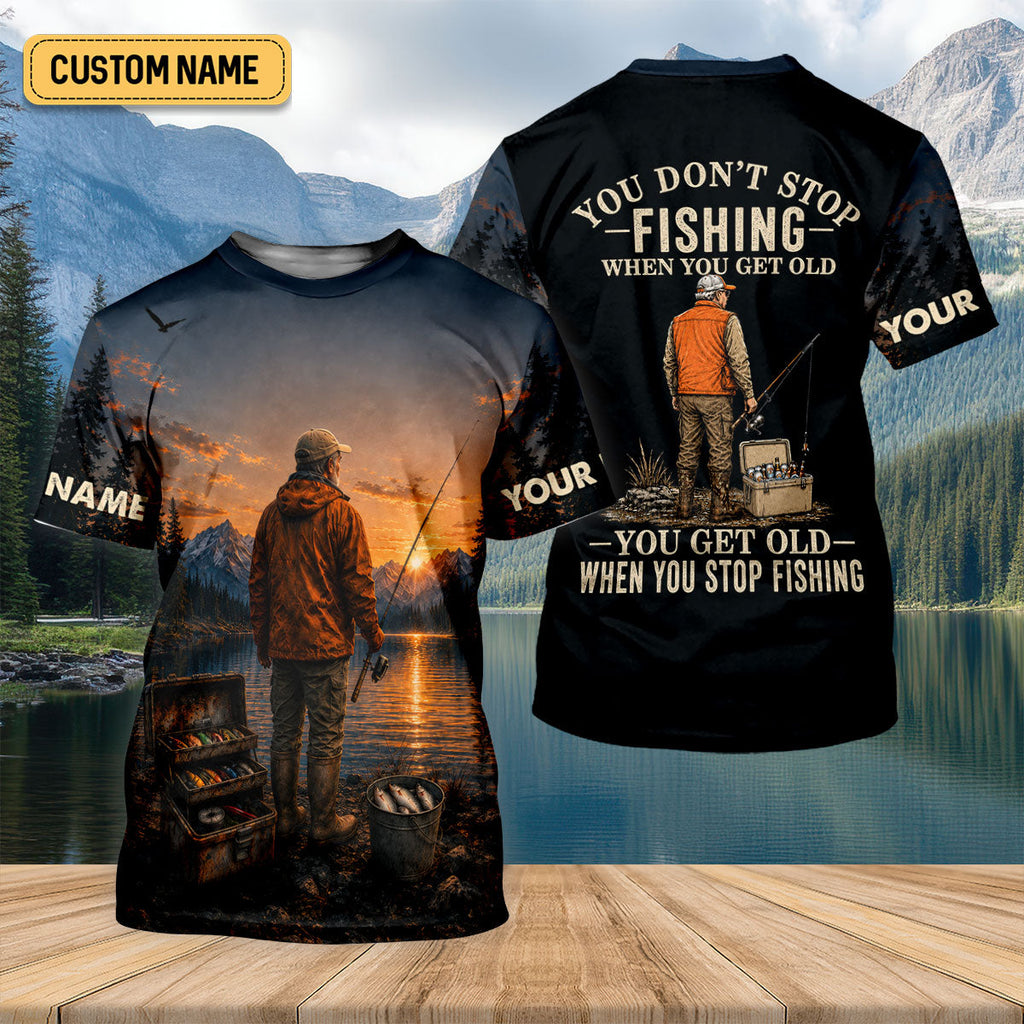 You Don't Stop Fishing When You Get Old UPF Shirt, Mens Fishing Shirt, Fishing Shirts