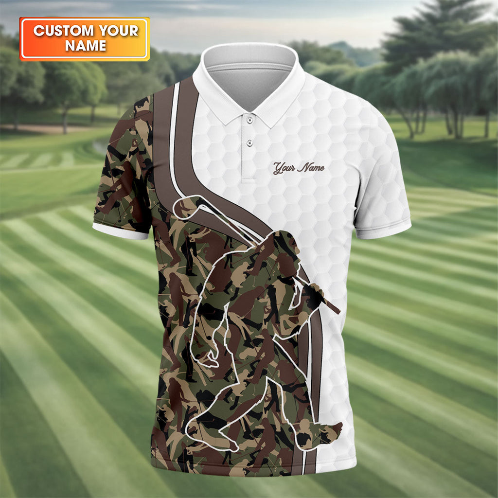 Not All Who Wander Are Lost Bigfoot Camouflage Funny Golf Shirt, Polo Shirts For Men, Golf Shirts For Men