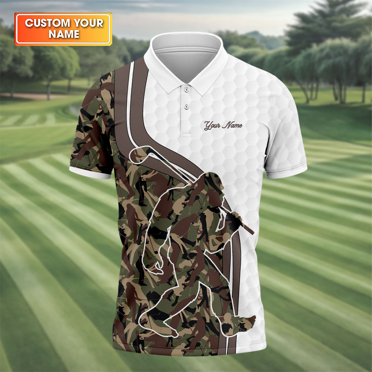 Not All Who Wander Are Lost Bigfoot Camouflage Funny Golf Shirt, Polo Shirts For Men, Golf Shirts For Men