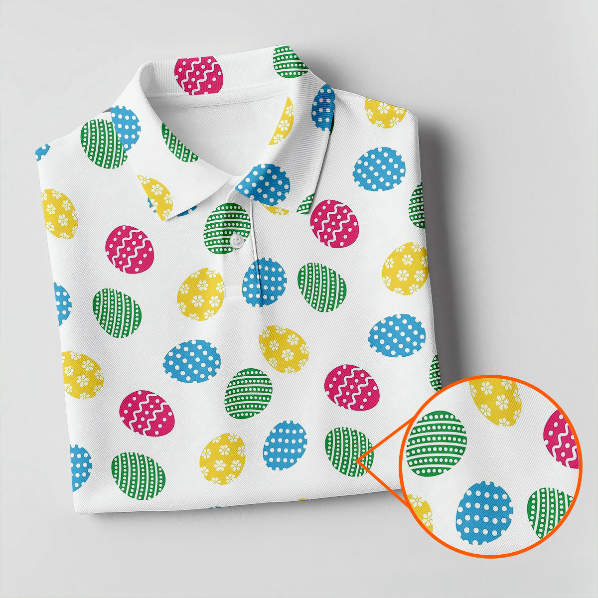 Colorful Easter Eggs White Golf Shirt, Cute Golf Outfit, Polo Shirts For Men, Golf Shirts For Men