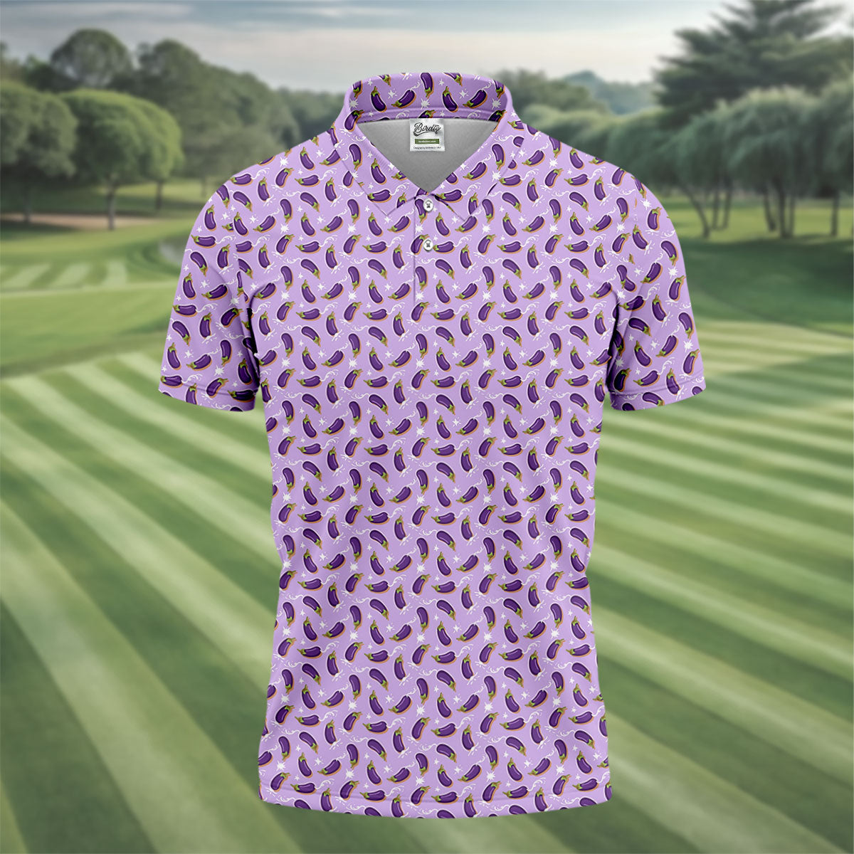 Funny Eggplant Purple Golf Shirt, Fun Golf Shirts For Men, Polo Shirts For Men, Golf Gift For Men