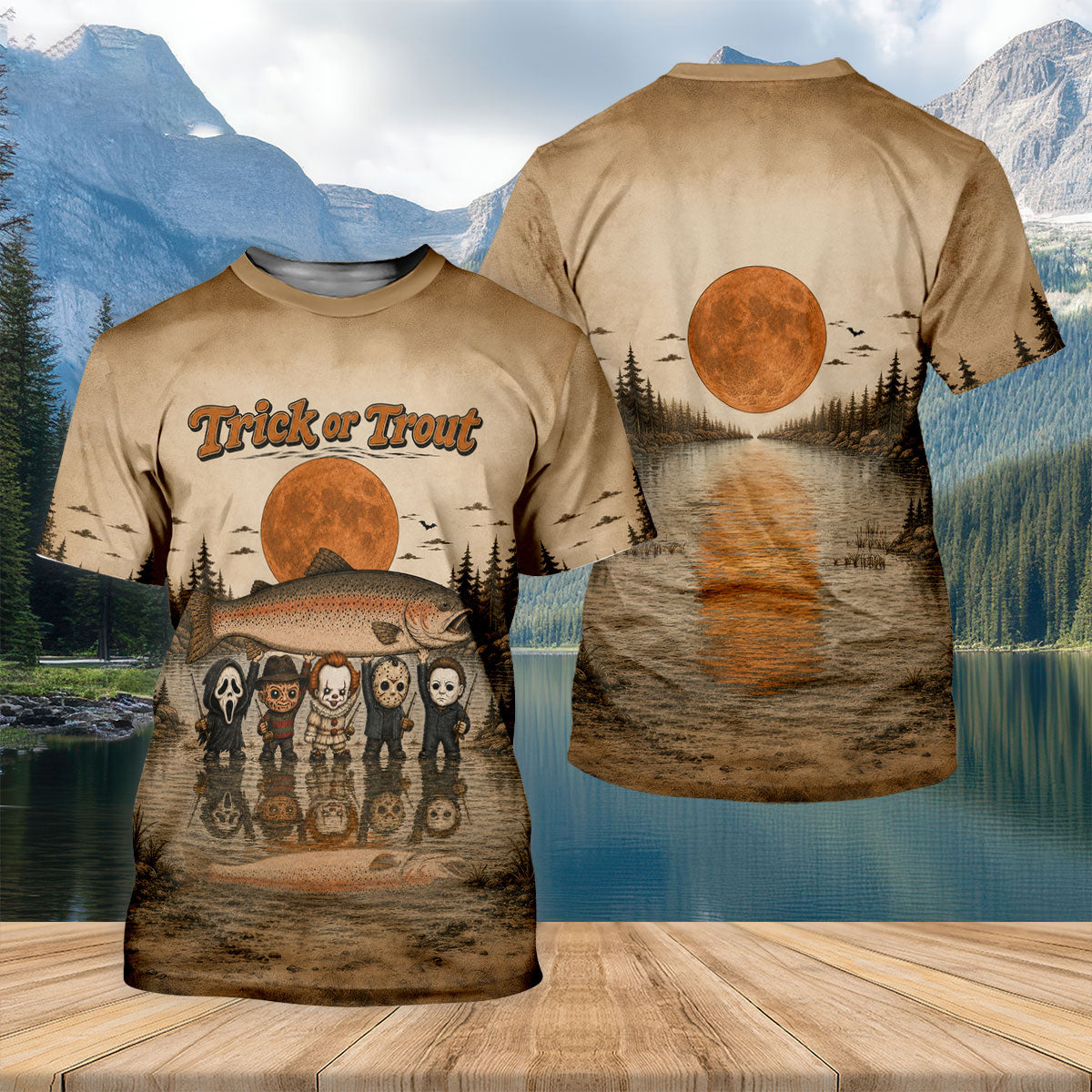 Trick Or Trout UPF Fishing Shirt, Fishing Shirts For Men, Halloween Fishing Shirt