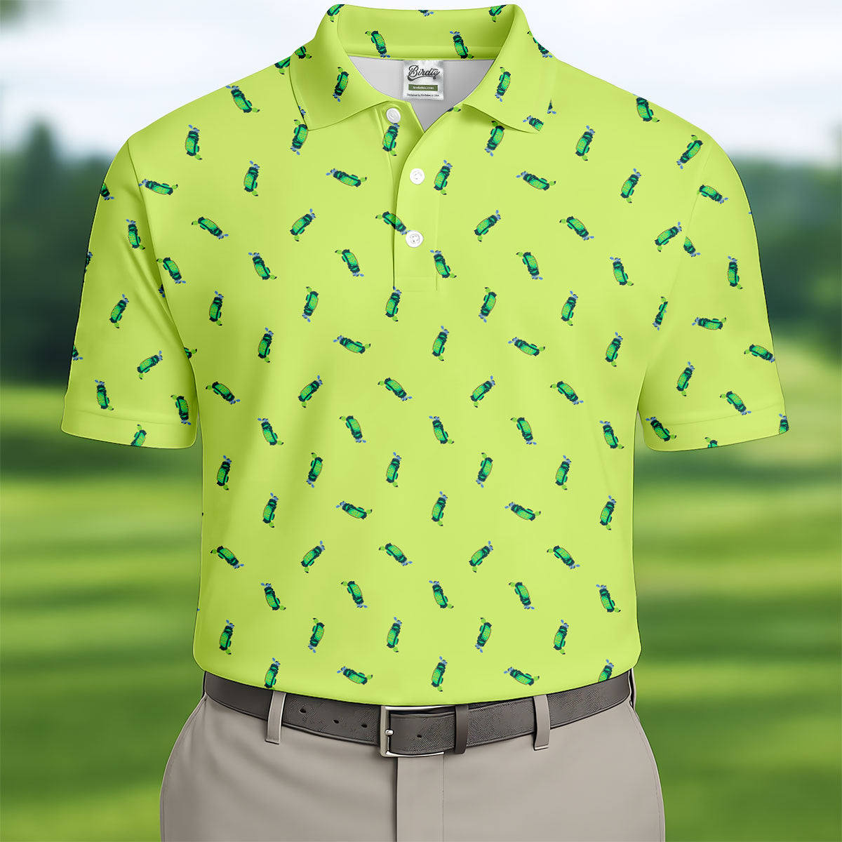 The Best Dad By Par Doodle Pattern Father's Day Golf Shirt, Golf Gift For Dad