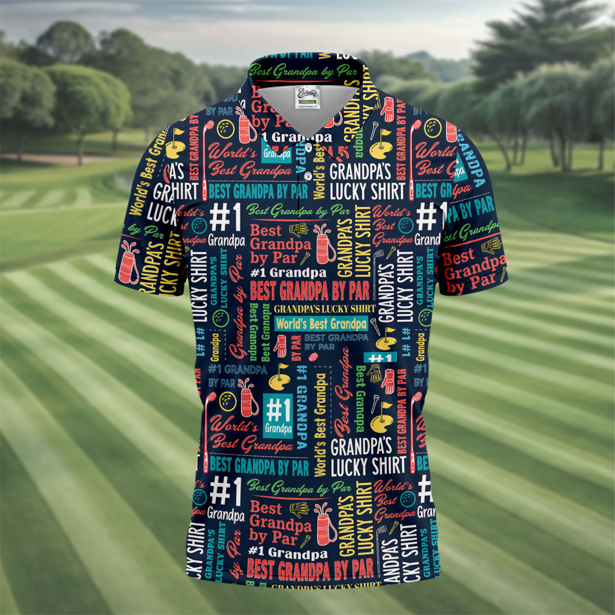 Best Grandpa By Par Father's Day Golf Shirt, Golf Gift For Grandpa, Polo Shirts For Men