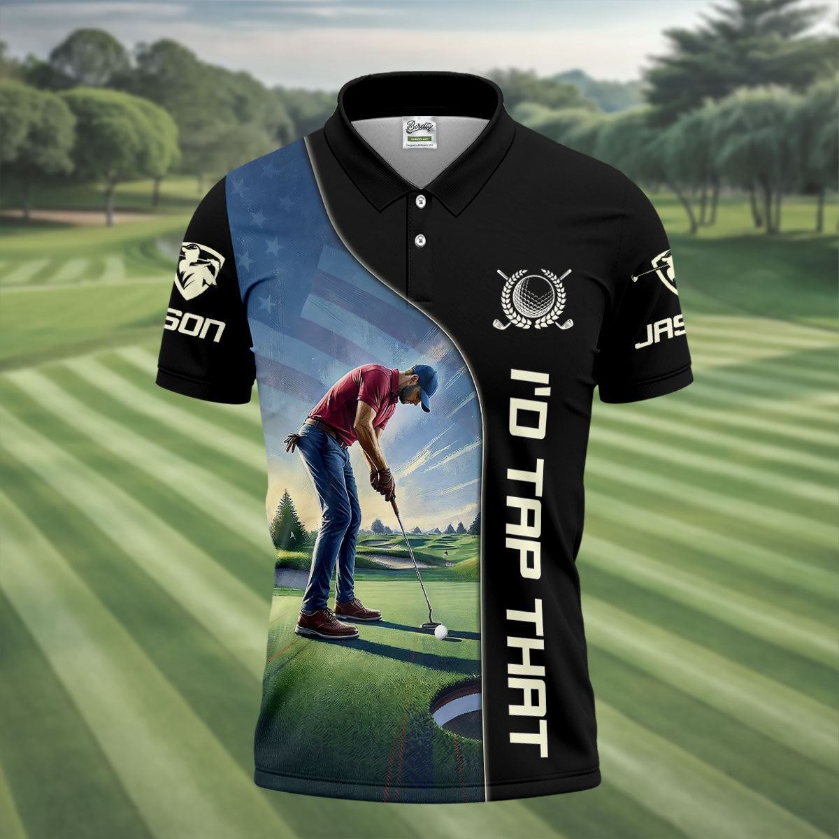 I'd Tap That 250th Anniversary Patriotic Golf Shirt, 4th Of July Golf Shirts For Men