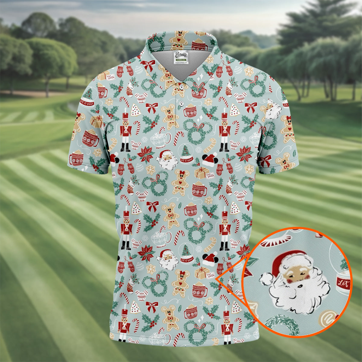 Cute Cartoon Christmas Sweets Golf Tops For Men, Christmas Golf Shirt, Polo Shirts For Men, Golf Gift For Men