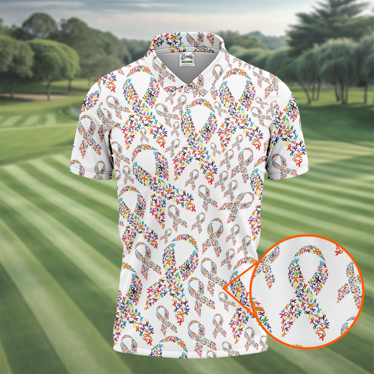 Cancer Awareness Men's Golf Shirt, Cancer Survivor Shirt, Golf Polo Shirts, Golf Gift For Men
