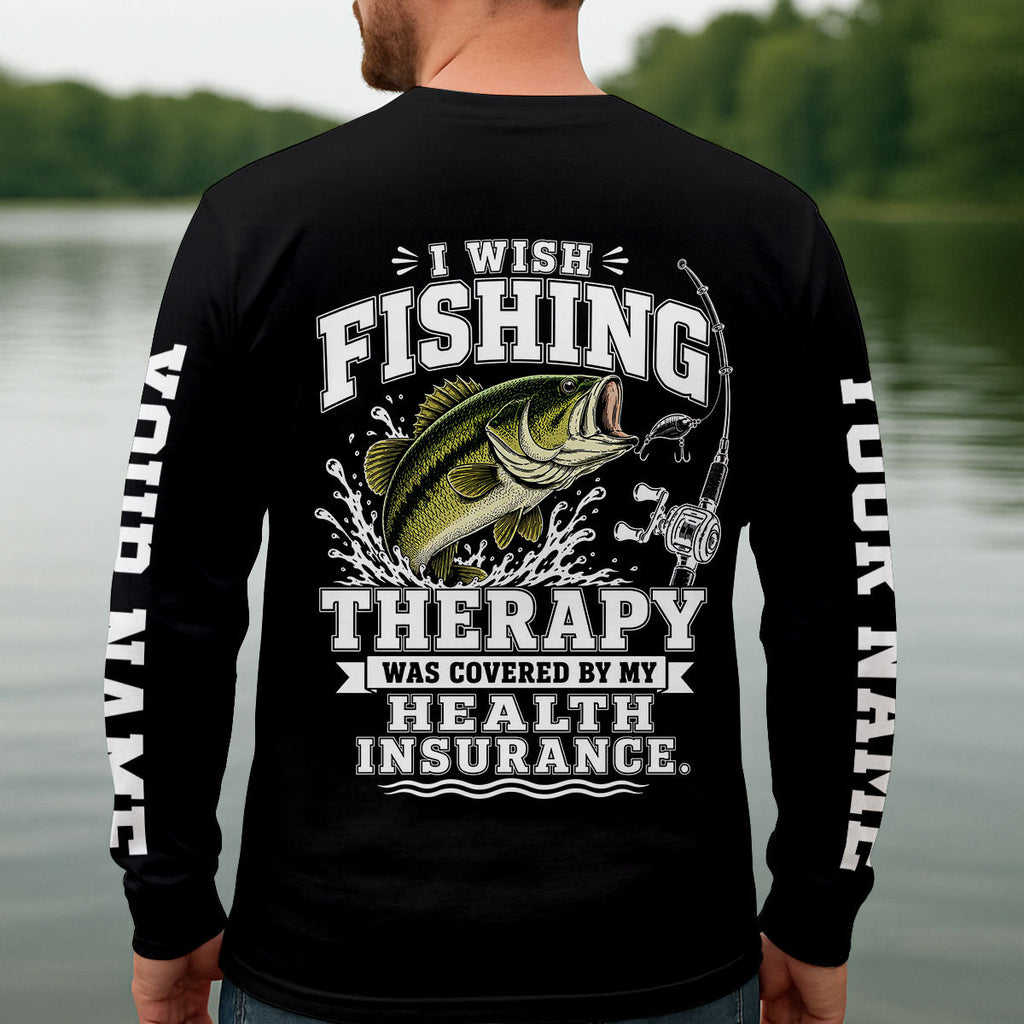 Custom Bass Fishing Lake Sunset UPF Shirt, Long Sleeve Fishing Shirt, Fishing Shirts For Men