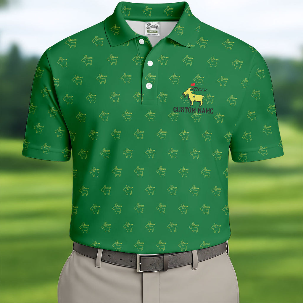 Tiger Goat Golf Tournament Golf Shirt, Golf Tops For Men, Golf Shirts For Men