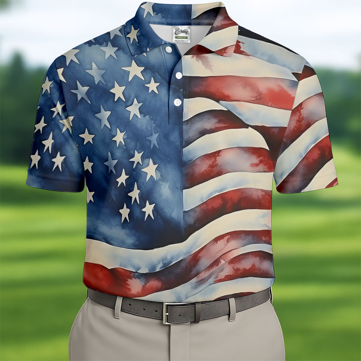 American Flag Golf Shirt, Patriotic Golf Polo Shirts, 250th Anniversary Polo Shirts For Men, Golf Shirts For Men