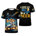 A Good Day Starts With Golf Cart & Beer Custom Golf Polo ShirtFunny Golf Shirt, Golf Gift For Men
