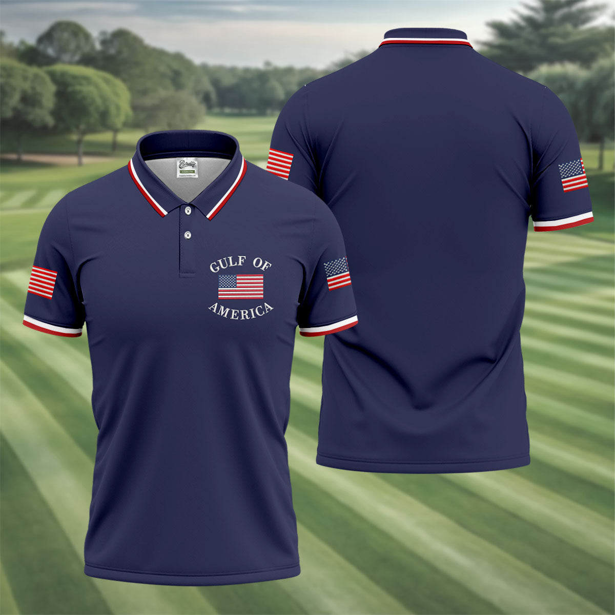Gulf Of America Patriotic Golf Shirt, 4th Of July Golf Shirt, 250 Years Polo Shirts For Men