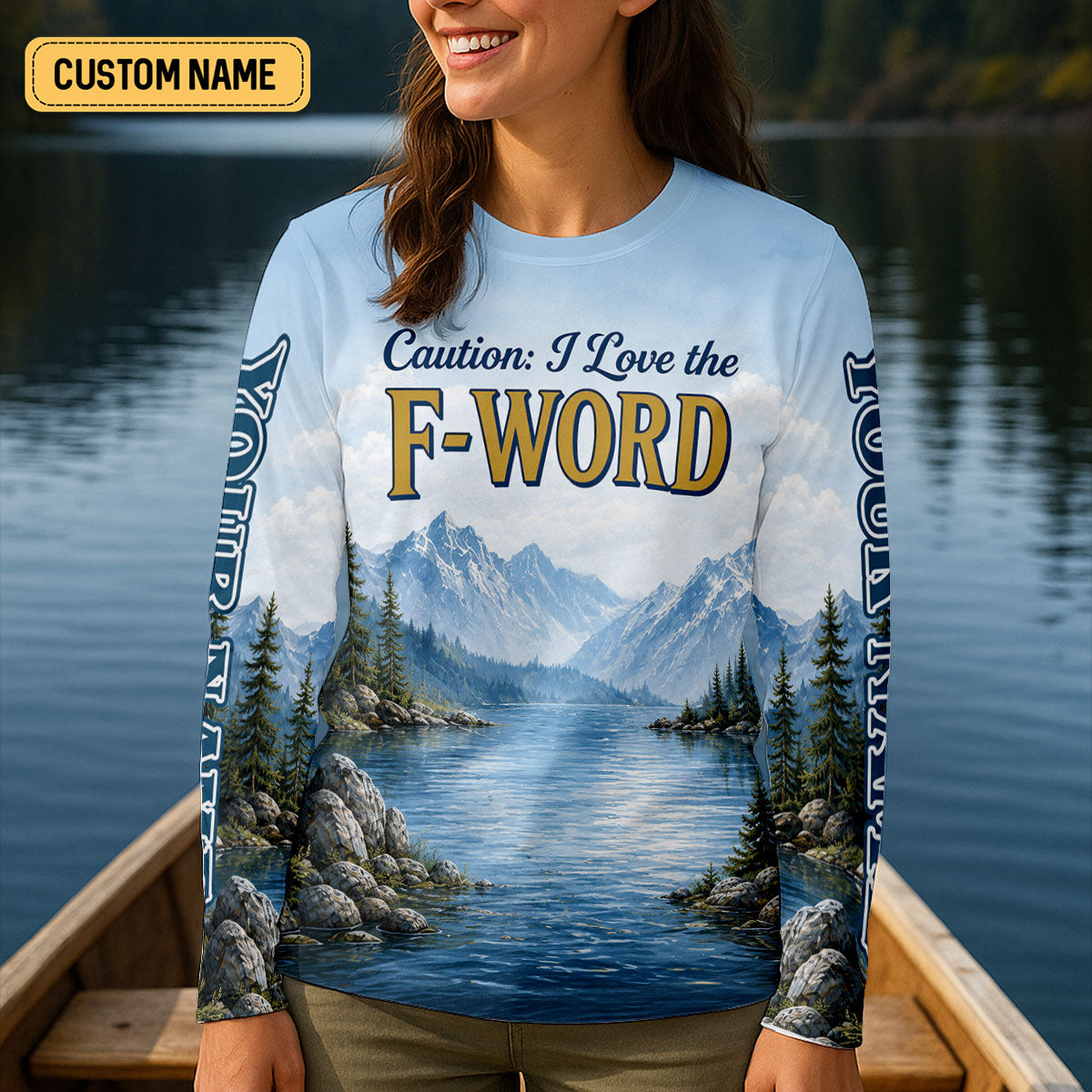Caution I Love The F-Word Fly Fishing UPF Shirt, Womens Fishing Shirt, Fly Fishing Shirt