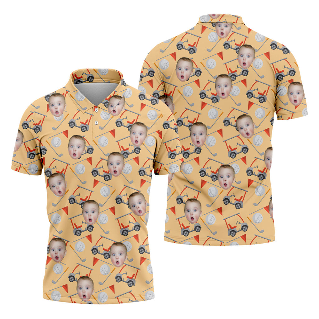 Custom Photo Shirt, Funny Golf Polo Shirt, Dad Golf Shirt For Christmas, Gifts For The Golfing Dad