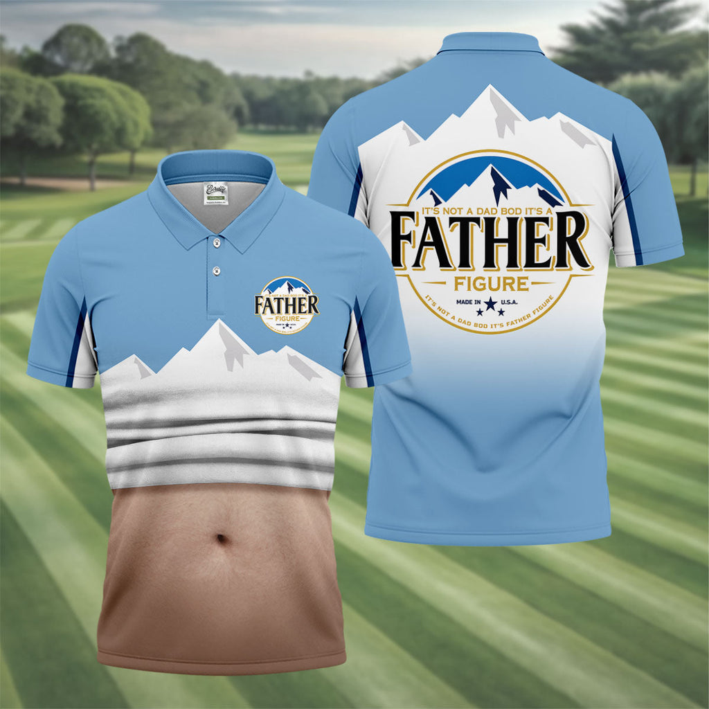 It's Not A Dad Bod It's A Father Figure Men's Funny Golf Polo Shirts, Father's Day Golf Shirt, Golf Gift For Dad