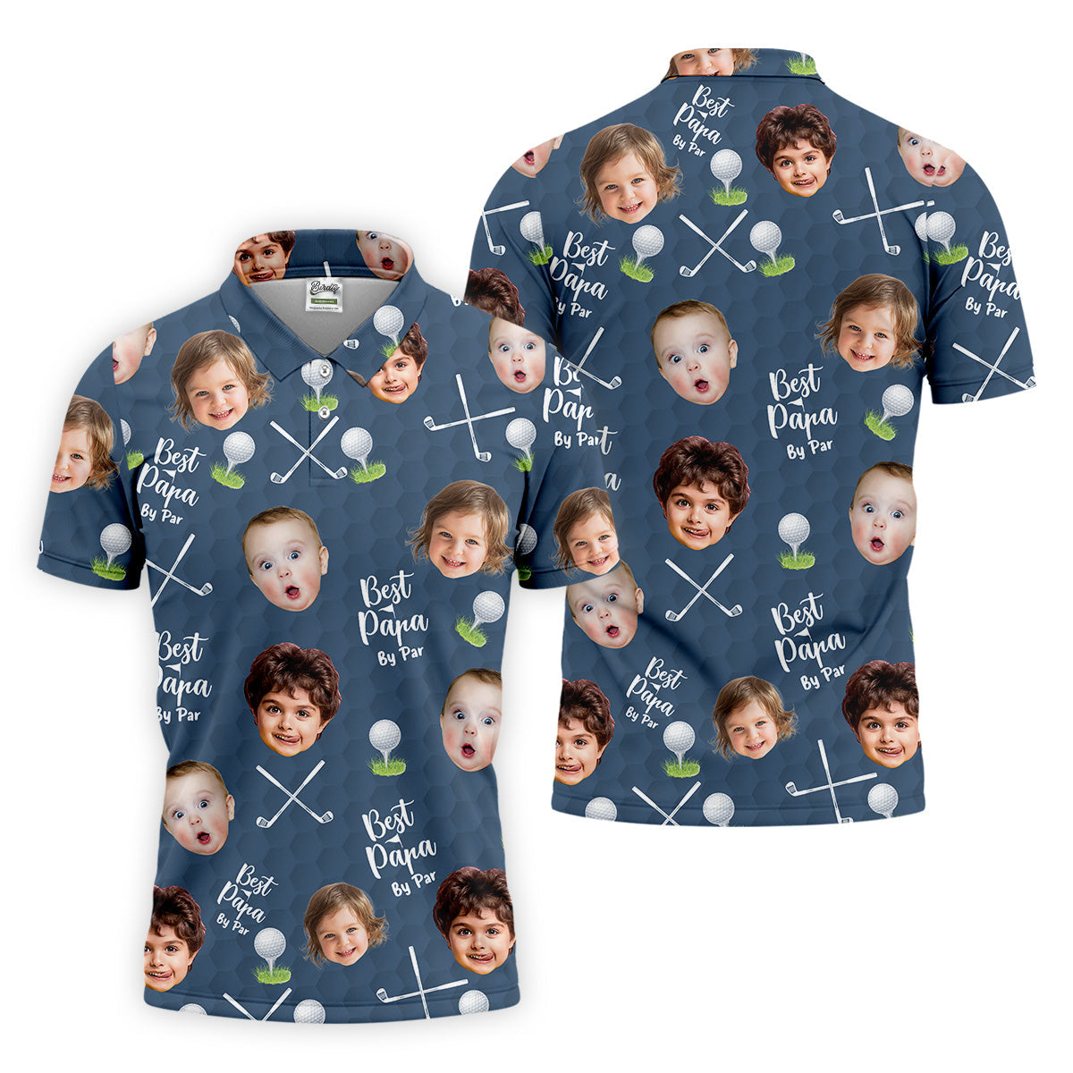 Best Papa By Par Custom Photo Golf Shirt, Funny Golf Shirt, Christmas Golf Gift