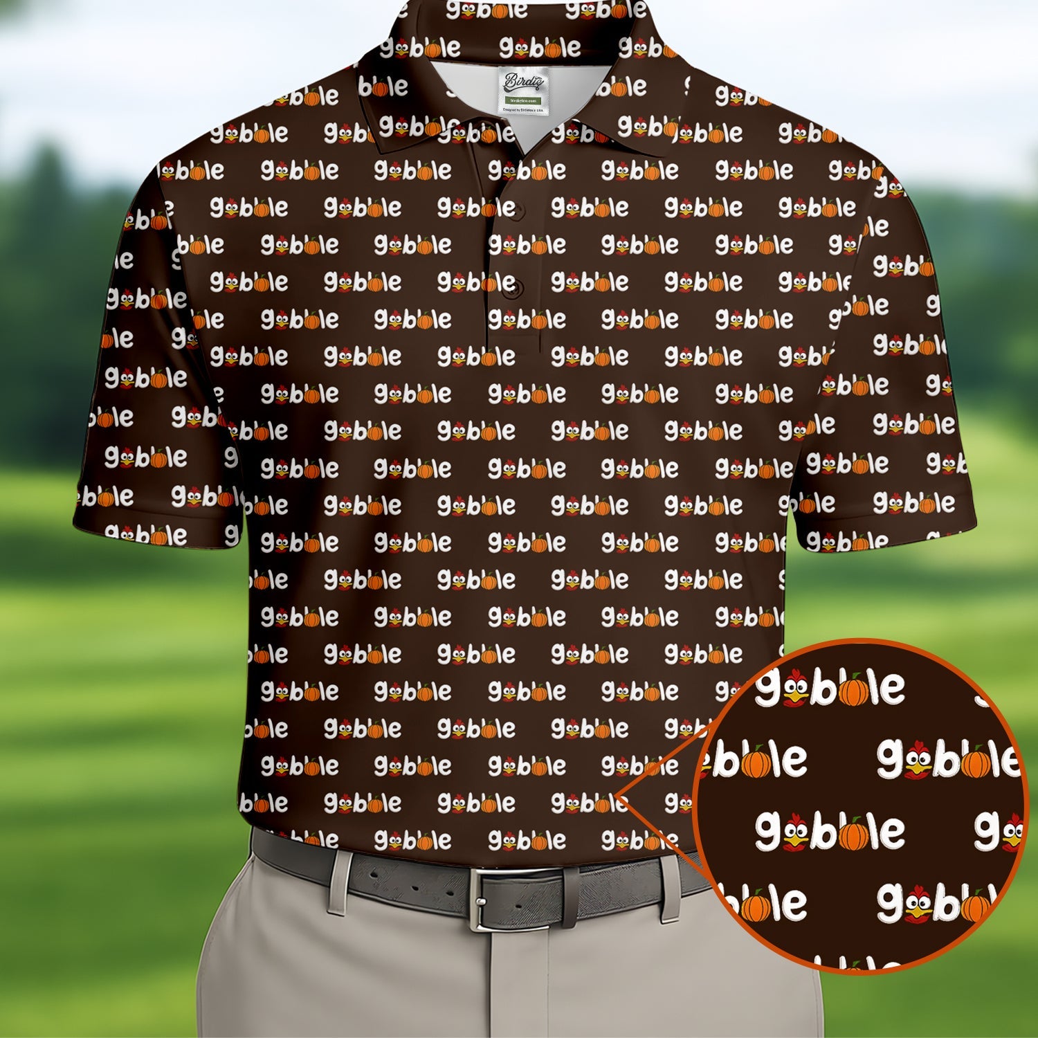Gobble Turkey Thanksgiving Holiday Fun Golf Shirts For Men, Polo Shirts For Men, Golf Gift For Men