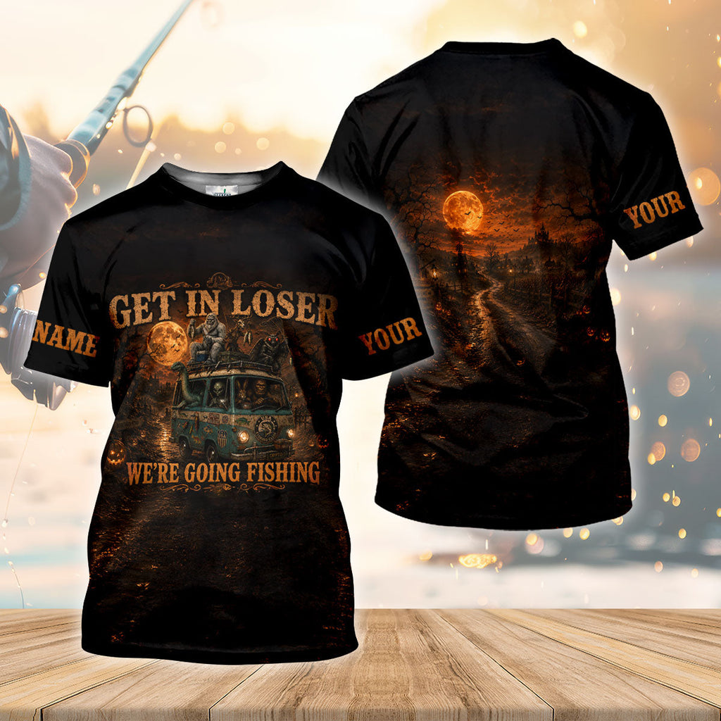 Get In Loser Were Going Fishing Halloween UPF Shirt, Funny Fishing Shirt, Mens Shirt