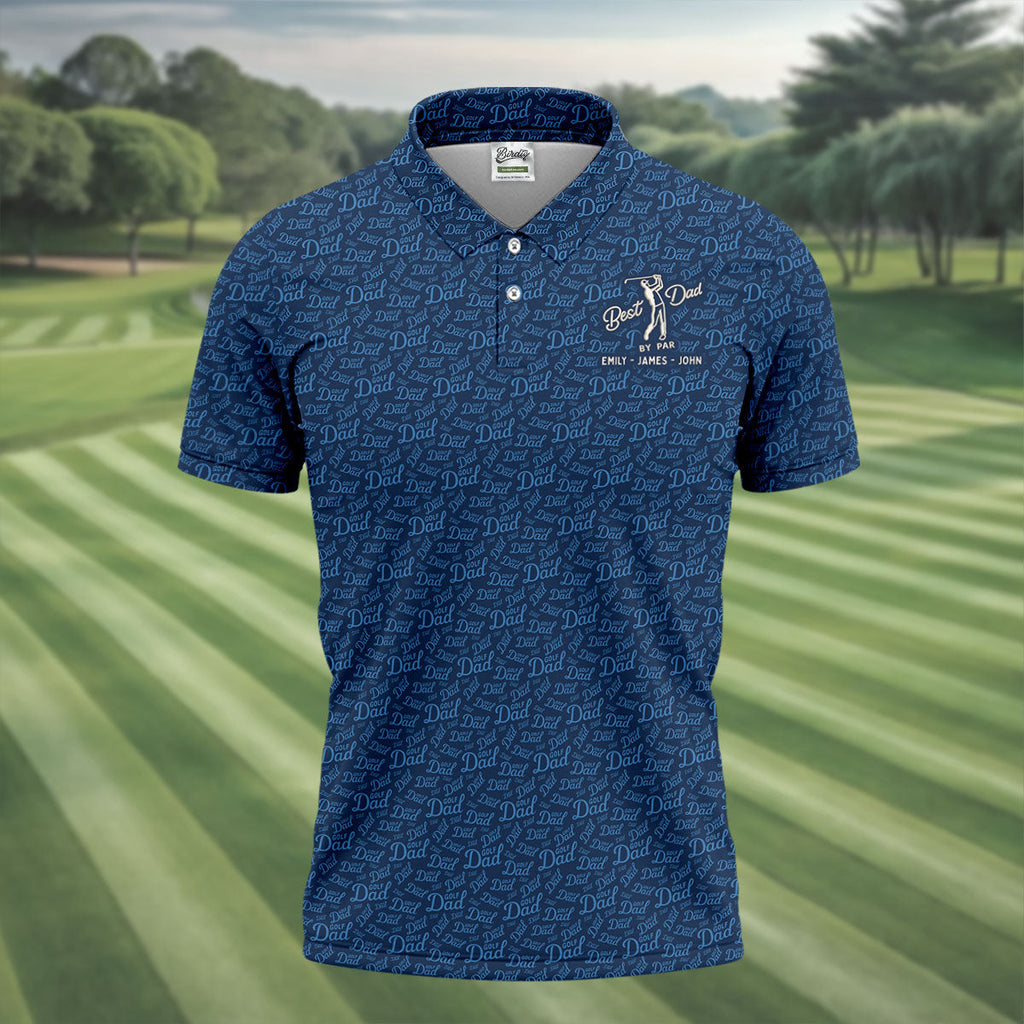 Best Dad By Par Father's Day Golf Shirt, Polo Shirts For Men, Gift For Golf Dad, Golfing Apparel