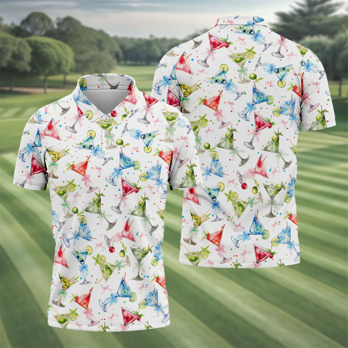 Coquette Martini Cinco De Mayo Celebration Golf Tops For Men, Summer Theme Polo ShirtFor Men