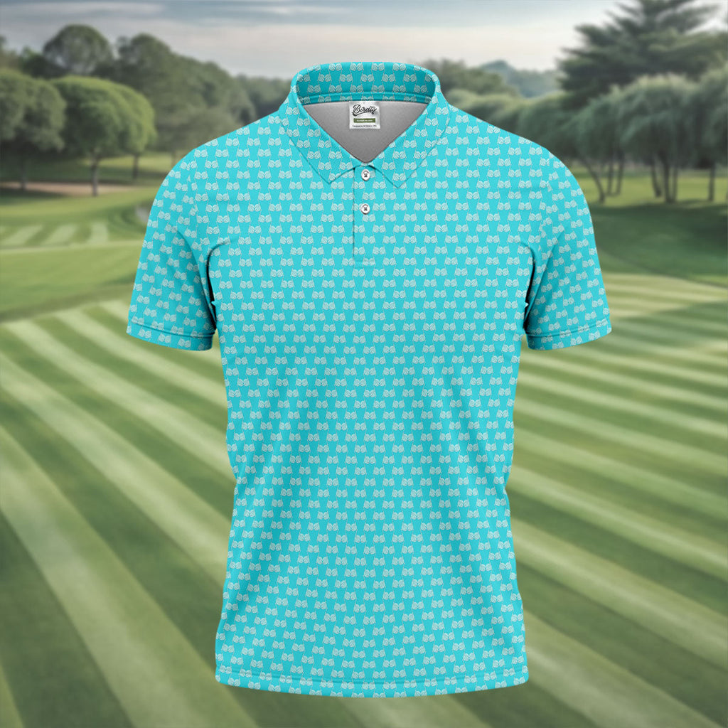 Funny Golf Balls Adult Humor Turquoise Blue Golf Tops For Men, Polo Shirts For Men