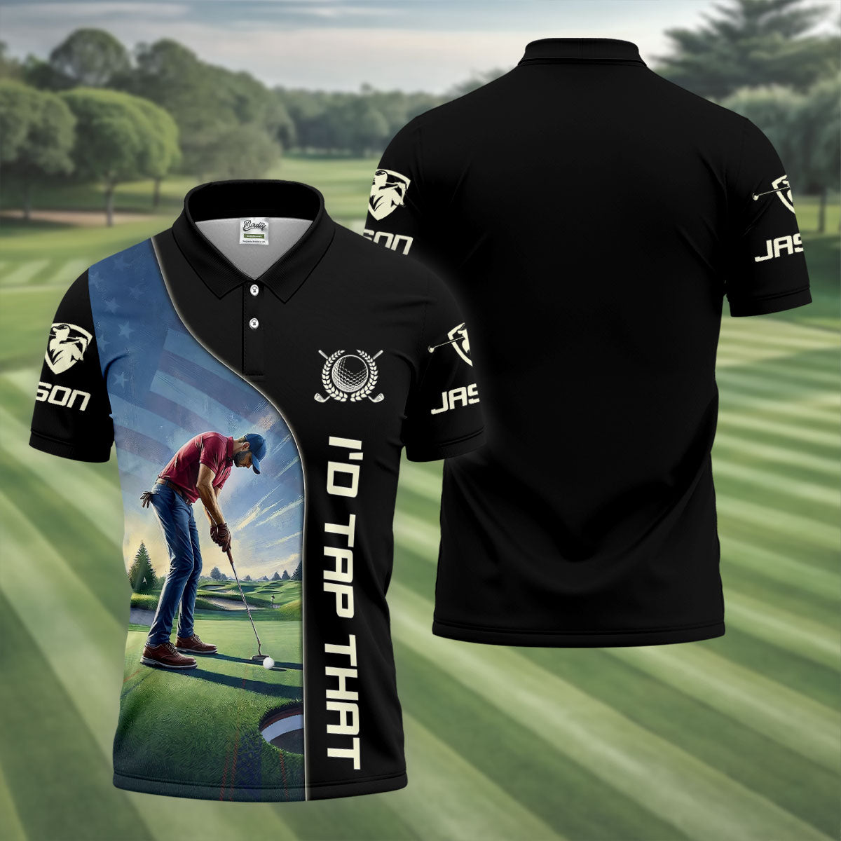 I'd Tap That 250th Anniversary Patriotic Golf Shirt, 4th Of July Golf Shirts For Men