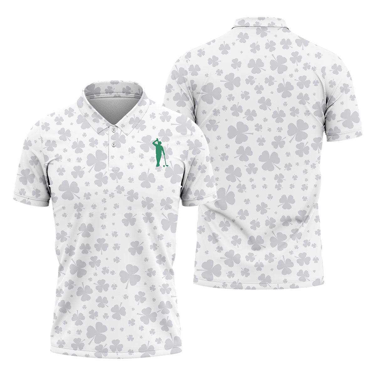 Shamrock Golf Polo Shirt, Mens Golf Shirt, St Patrick's Day Golf Shirt, Gift For Golfer
