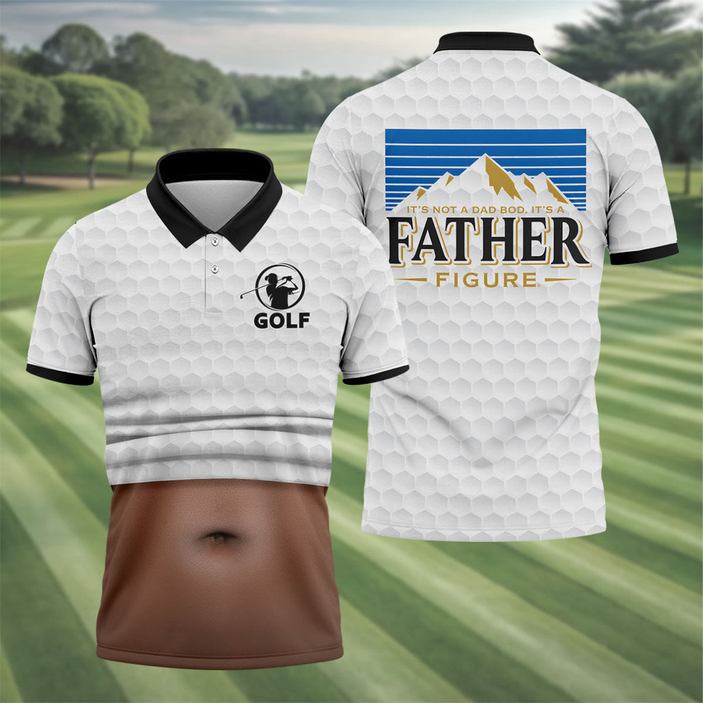 It's Not A Dad Bod It's A Father Figure Men's Funny Golf Shirts, Father's Day Golf Gift