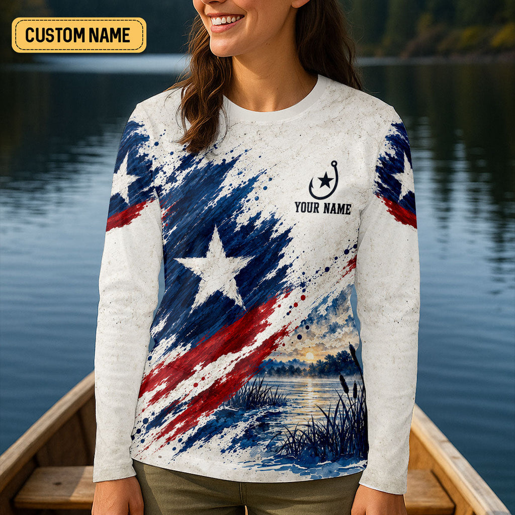 Personalized Texas Bass Fishing UPF Shirt, Fishing Shirts For Women, Bass Fishing Shirt
