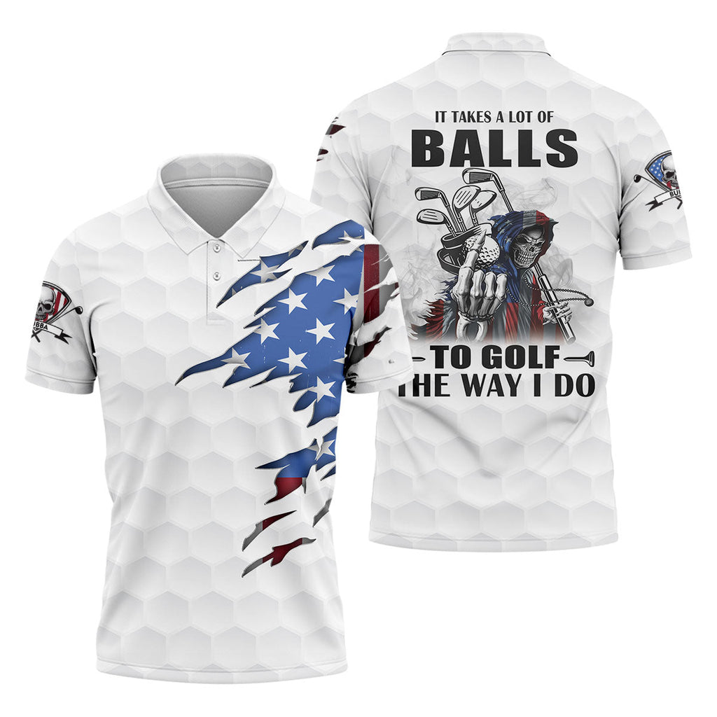 America Skeleton Golf Polo ShirtGolfing Apparel, America 250 Anniversary Golf Clothing, Mens Golf Gift
