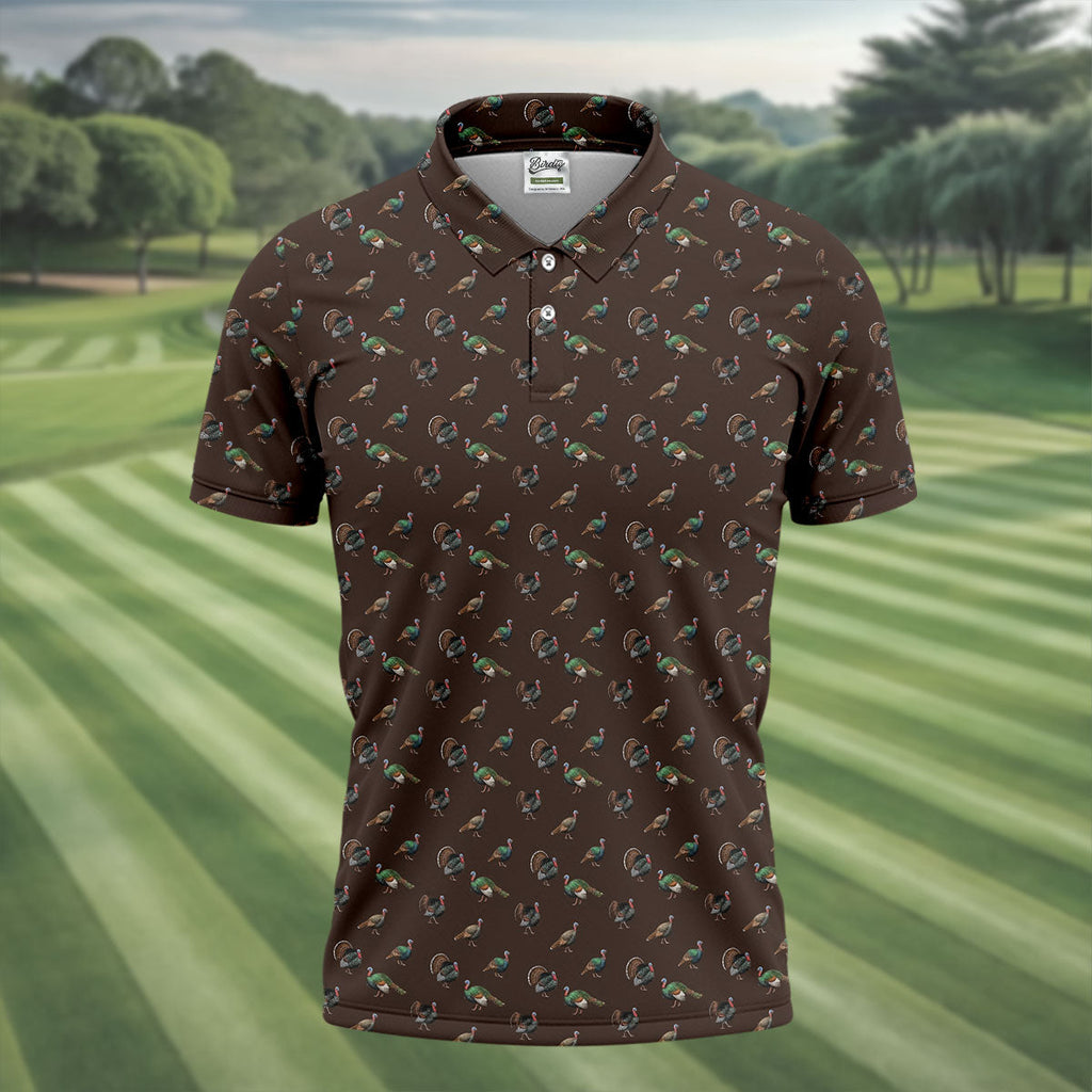 Turkey Hunting Seamless Pattern Funny Golf Shirts, Father's Day Golf Shirt, Golf Gift For Dad