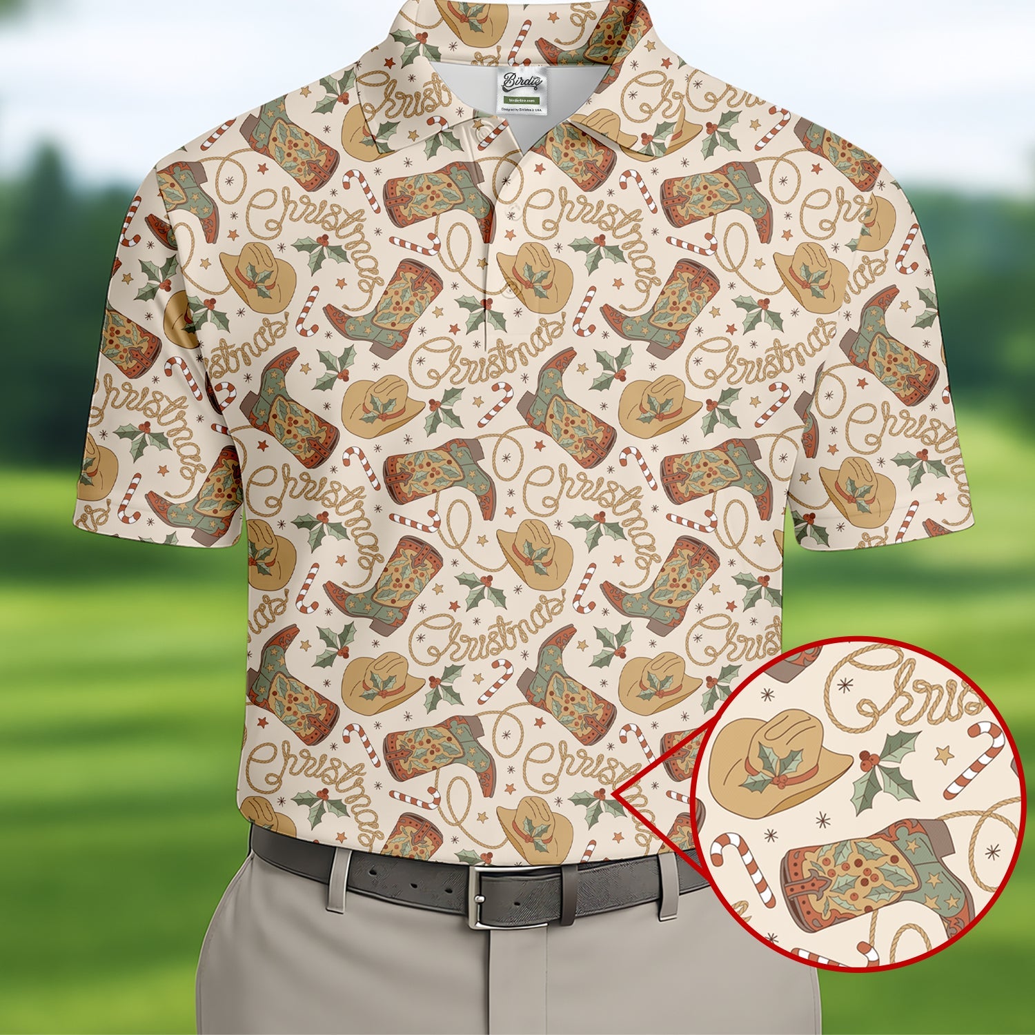Western Christmas Golf Tops For Men, Christmas Golf Shirt, Polo Shirts For Men, Golf Gift For Men