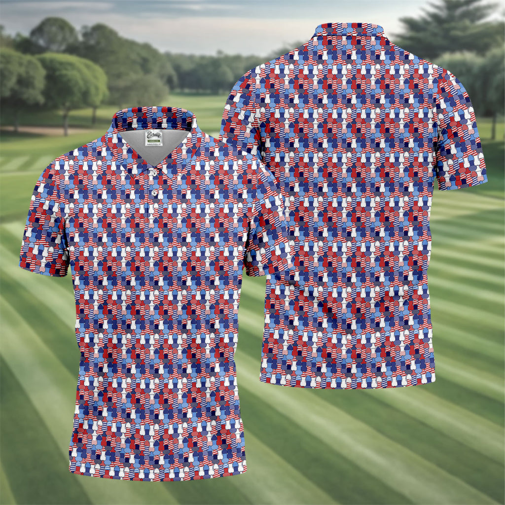 Funny Dirty Red White Blue Patriotic Golf Shirts, Fun Golf Shirts For Men, 250th Anniversary Golf Shirts For Men
