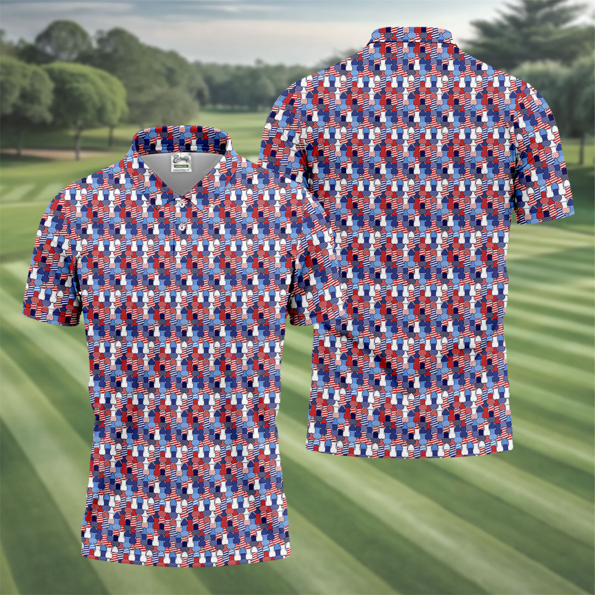 Funny Dirty Red White Blue Patriotic Golf Shirts, Fun Golf Shirts For Men, 250th Anniversary Golf Shirts For Men