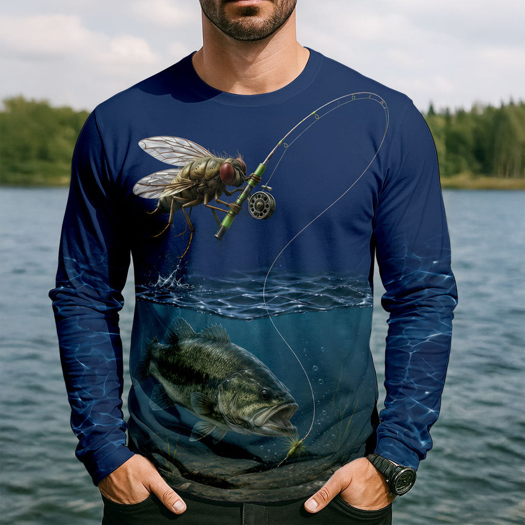 I'd Rather Be Fly Fishing UPF Shirt, Long Sleeve Fly Fishing Shirt, Mens Fishing Shirt