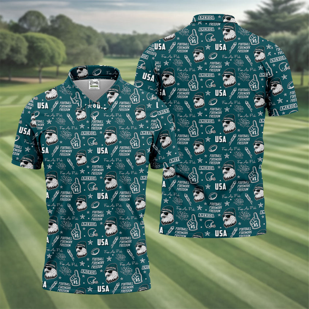 Swoop Eagle Midnight Green Sport Polo, American Football League Gift Ideas For Football Fans