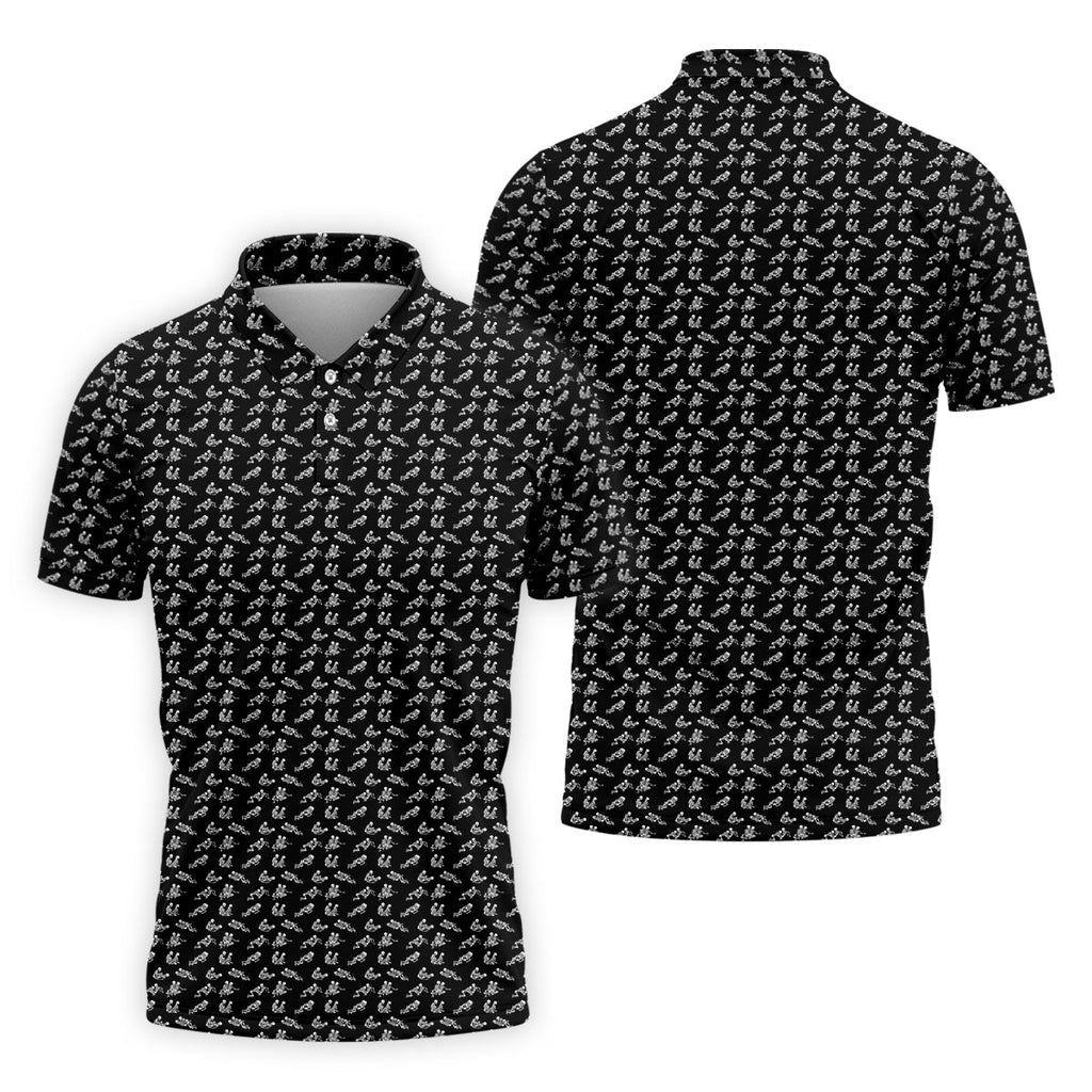 Funny Skeleton Golf Polo ShirtFunny Position Golf Shirt, Dad Golf Shirt, Christmas Golf Gift