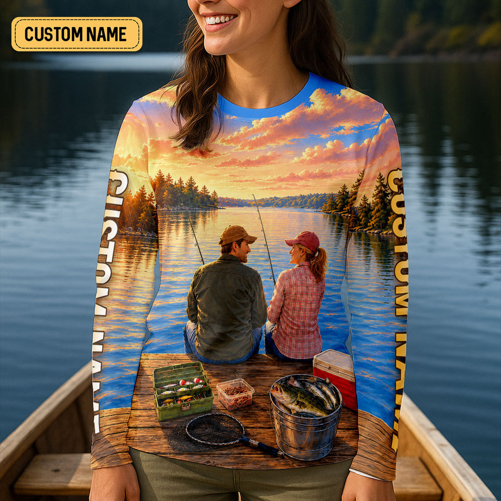 My Wife Is Still My Best Catch Fishing UPF Shirt, Womens Fishing Shirt, Bass Fishing Shirt
