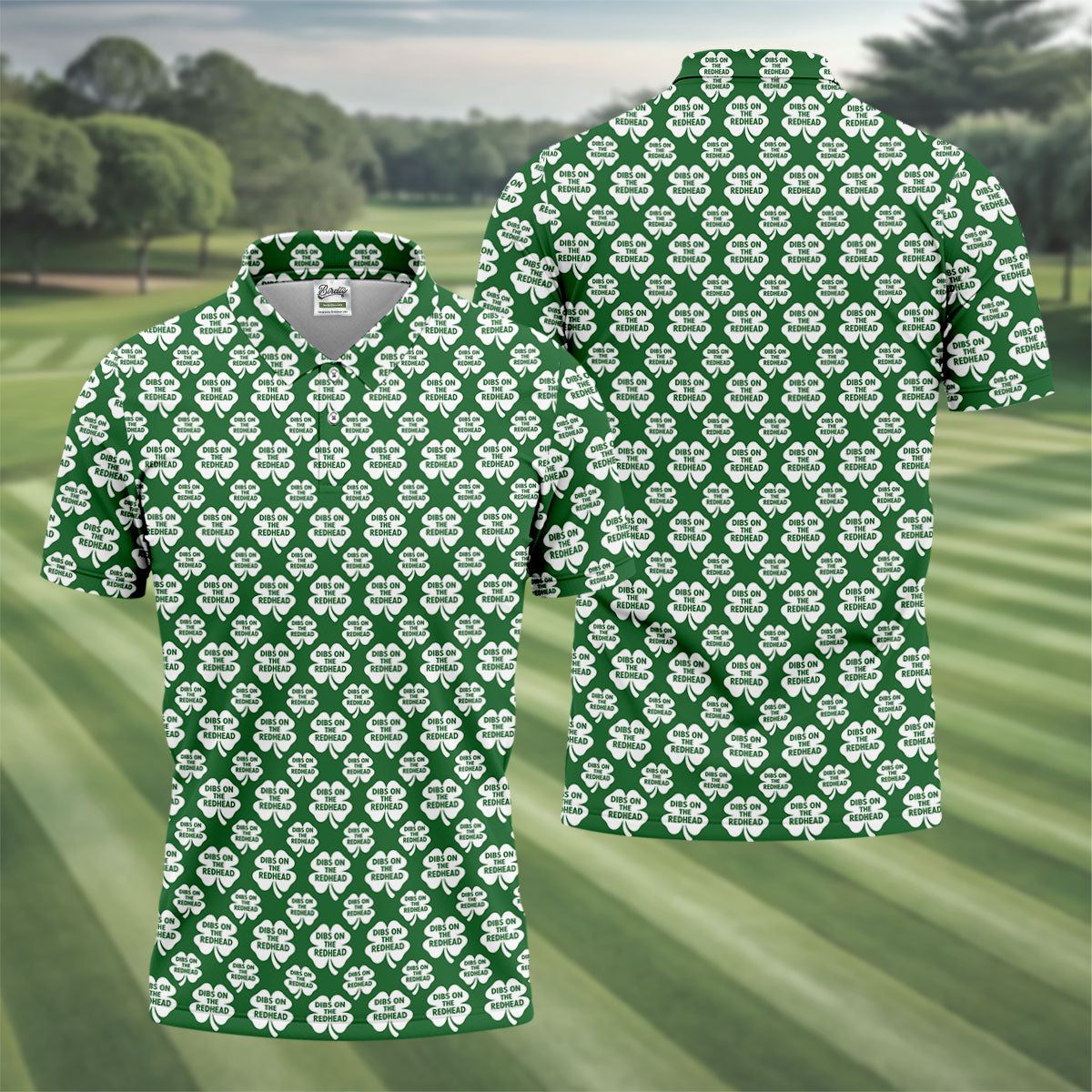 Dibs On The Redhead Lucky Four Leaf Clover St Patrick's Day Golf Shirt, Polo Shirts For Men, Golf Shirts For Men