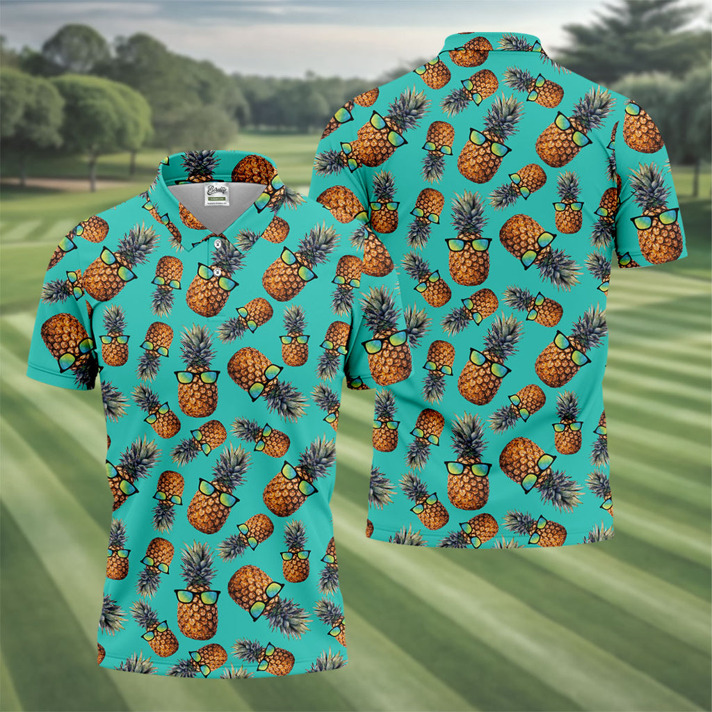 Cool Pineapple Tropical Theme Hawaiian Golf Shirt, Polo Shirts For Men, Golfing Apparel