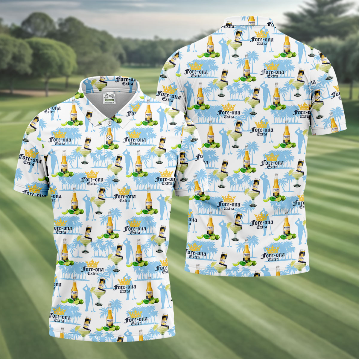 Fore-ona Extra Find Your Fairway Golfer Beer Men's Funny Golf Shirts, Golf Shirts For Men