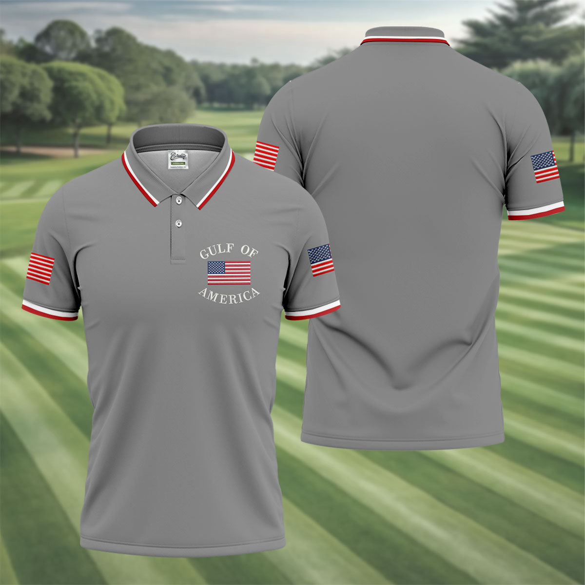 Gulf Of America Patriotic Golf Shirt, 4th Of July Golf Shirt, 250 Years Polo Shirts For Men