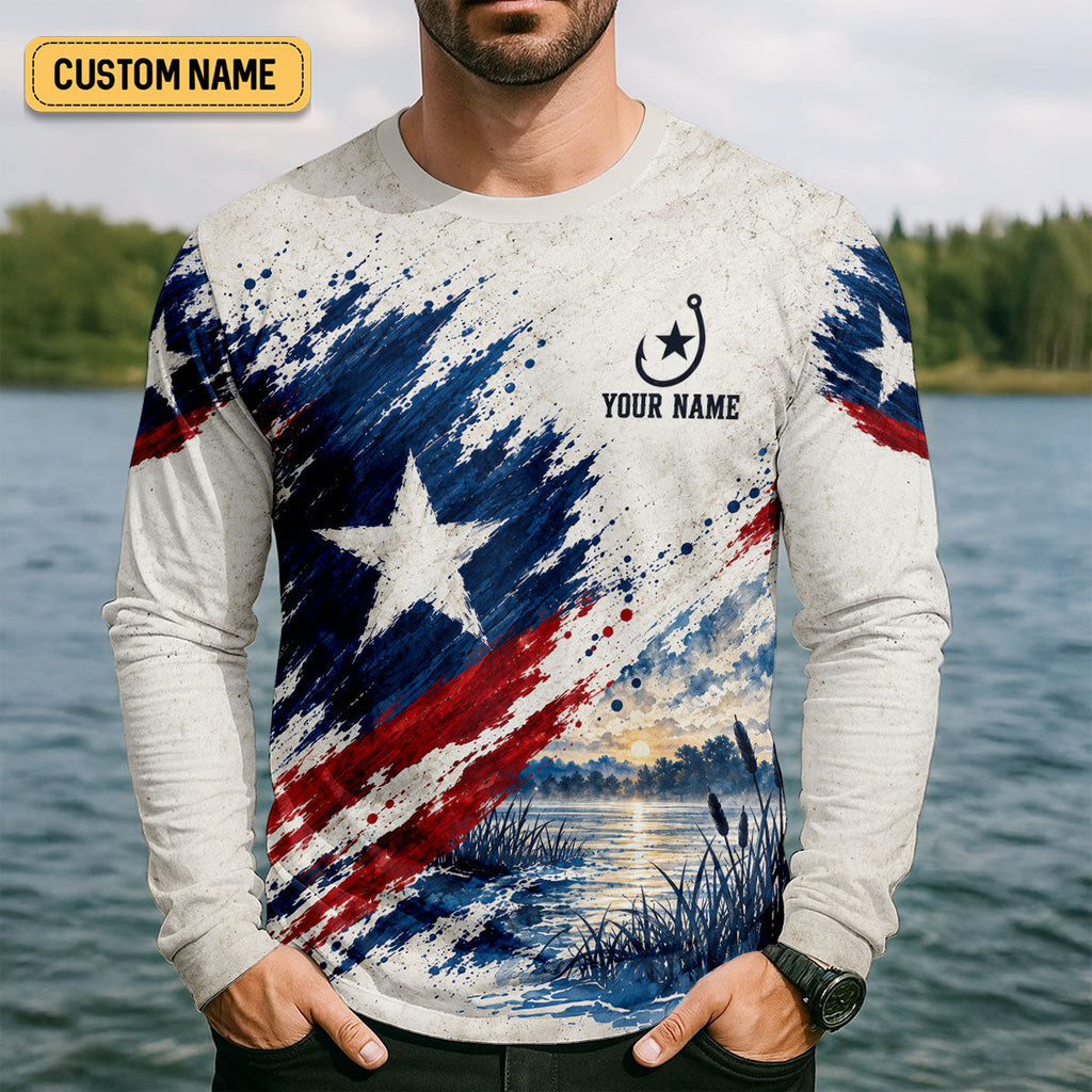 Personalized Texas Bass Fishing UPF Shirt, Fishing Shirts For Men, Bass Fishing Shirt