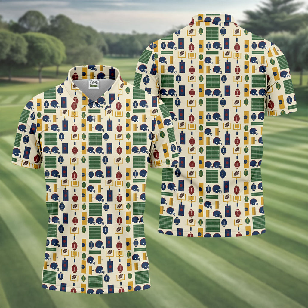 Football Helmet Goalposts Sport Polo, American Football League Gift Ideas For Football Fans