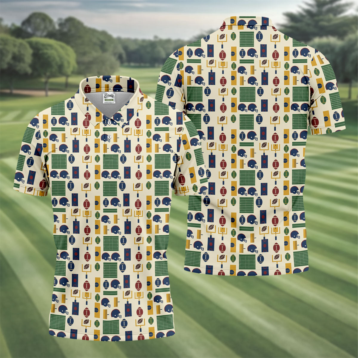 Football Helmet Goalposts Sport Polo, American Football League Gift Ideas For Football Fans